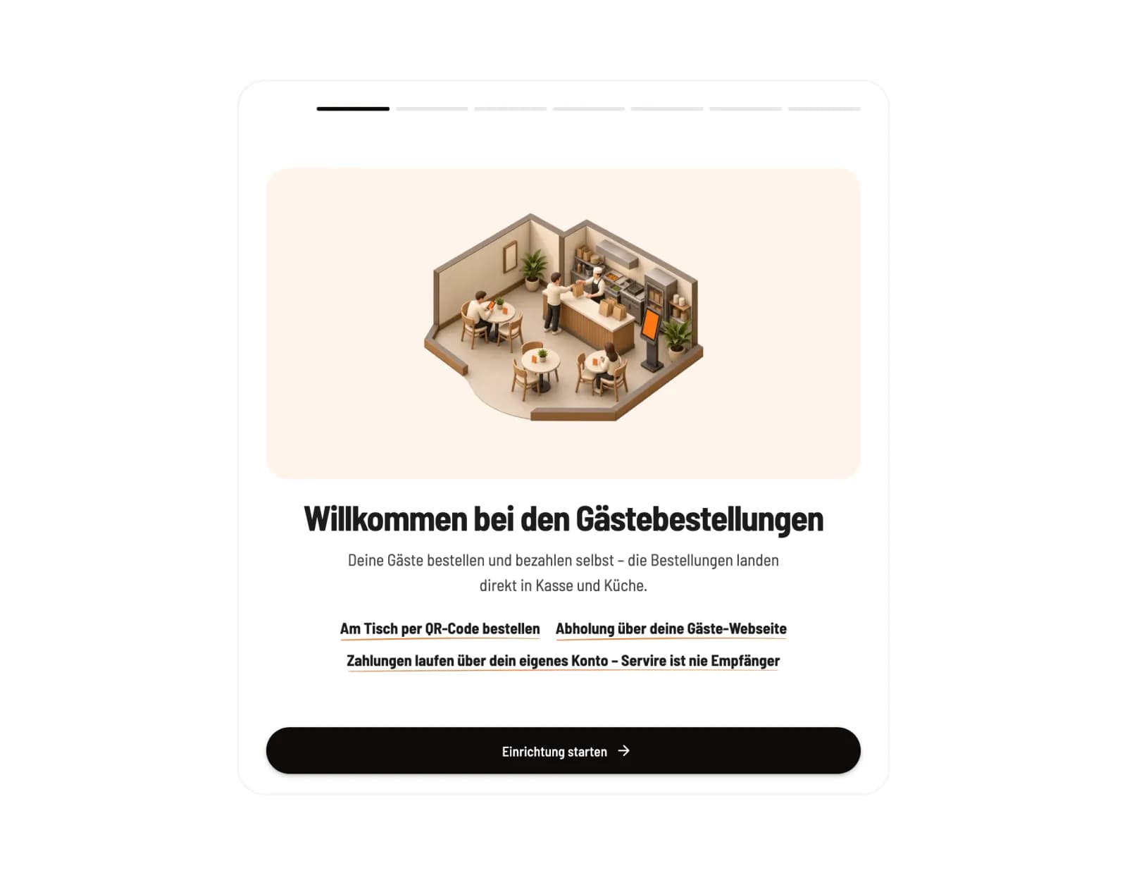 Einrichtung starten