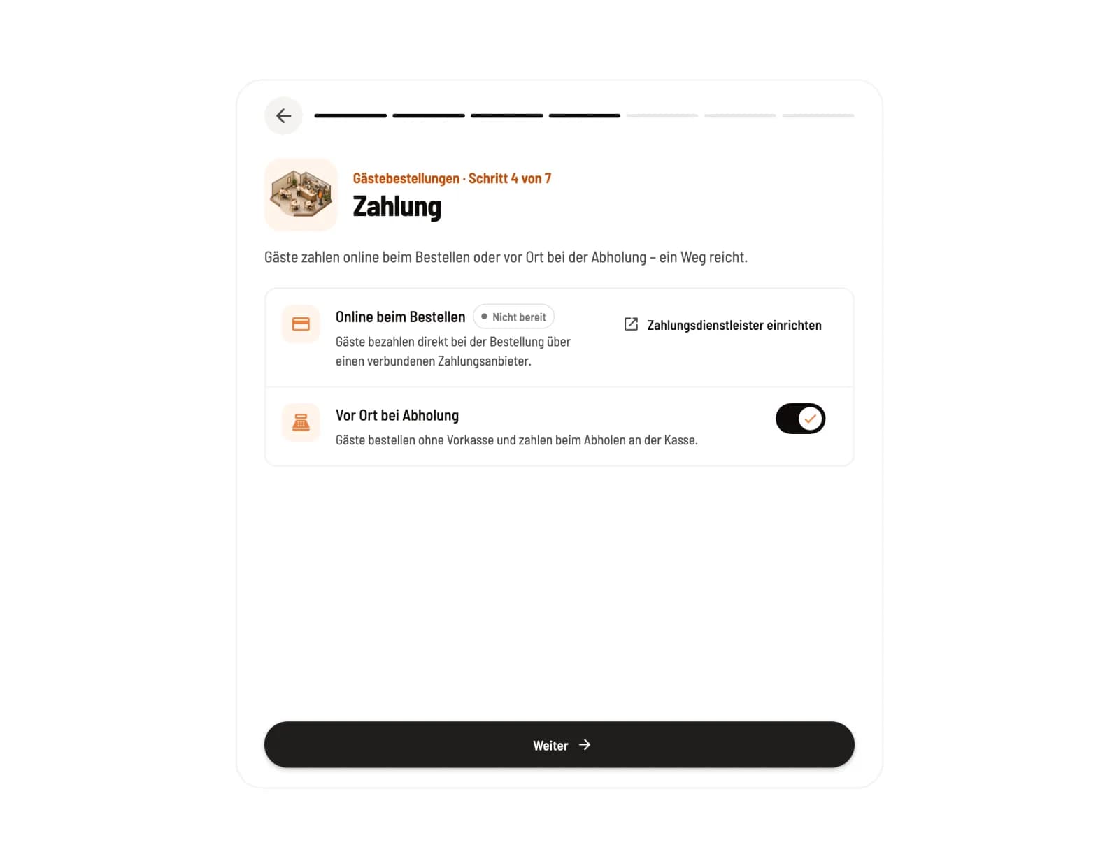 Zahlung festlegen