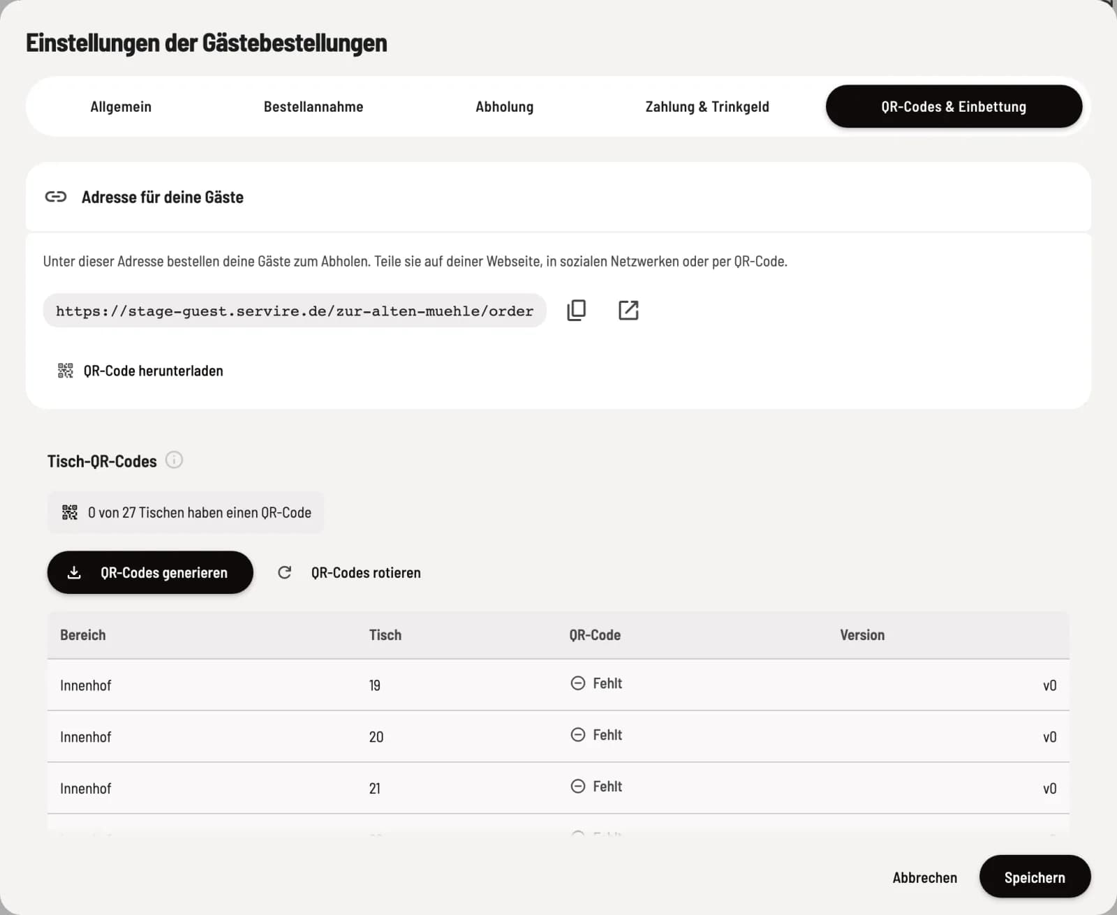 Reiter QR-Codes & Einbettung