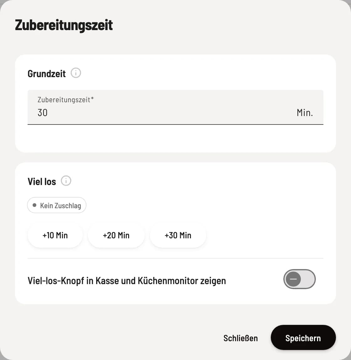 Zubereitung öffnen