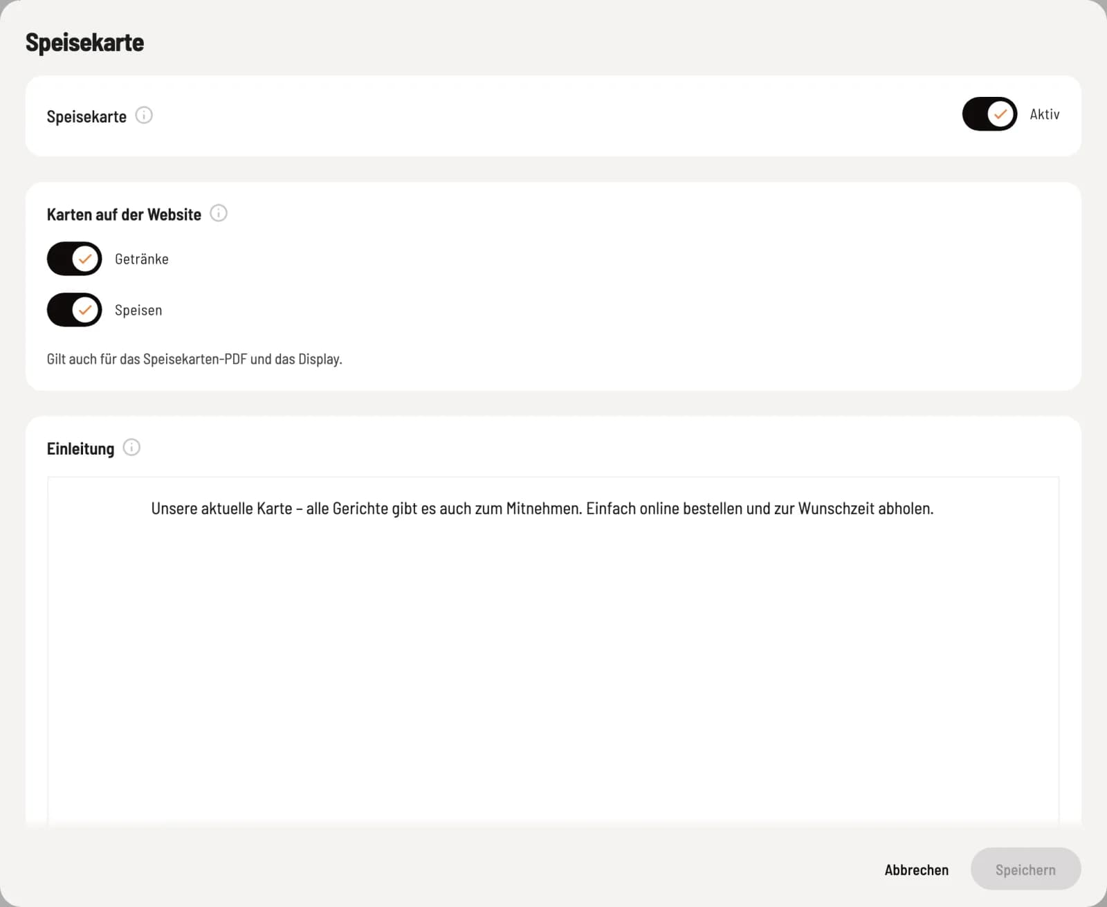Karten auf der Website