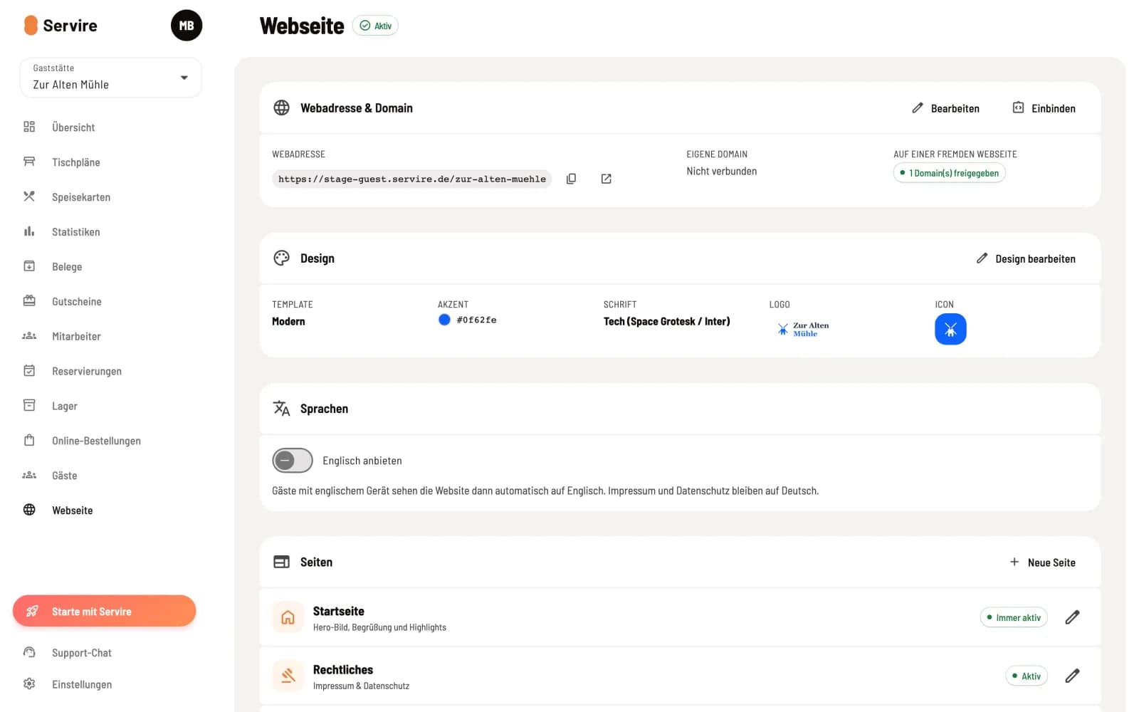 Webseite öffnen