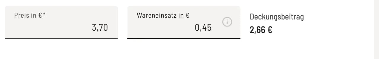 Wareneinsatz eintragen