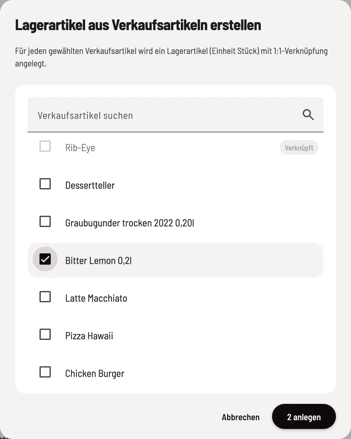 Artikel wählen