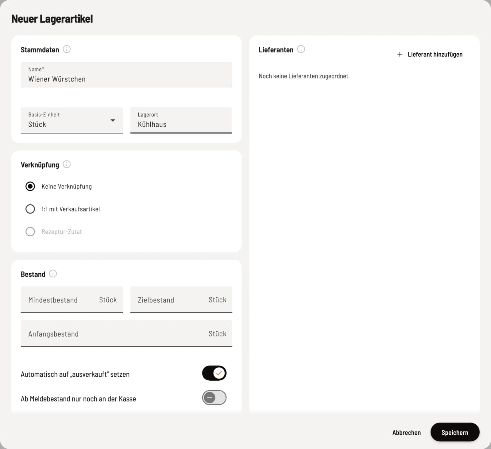 Stammdaten eintragen