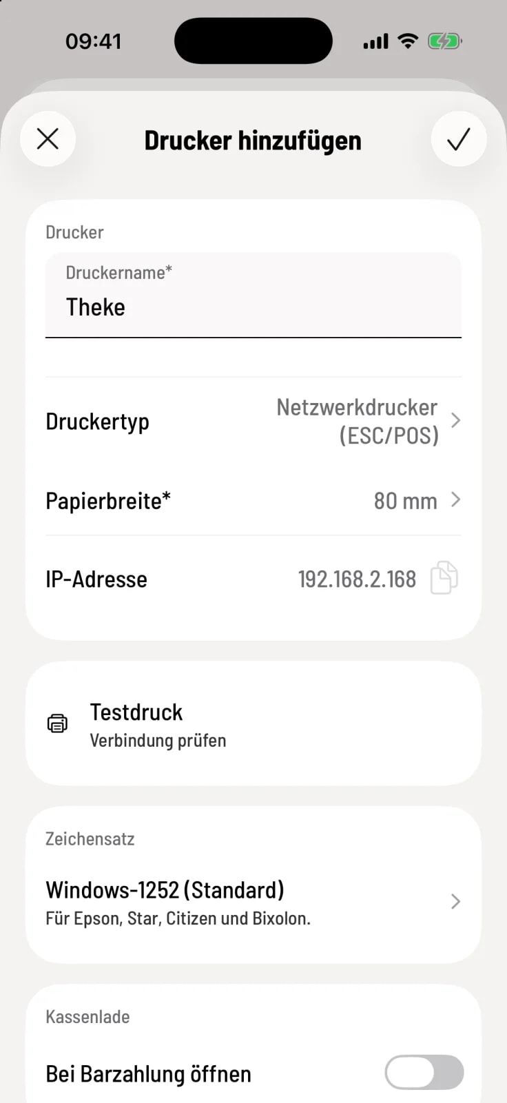 Zeichensatz öffnen