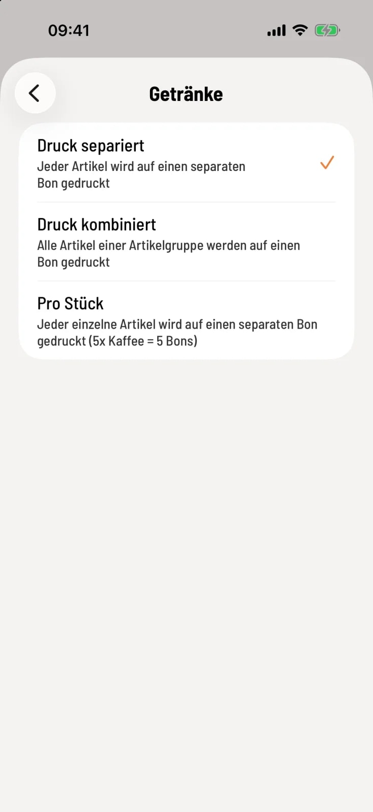 Aufteilung wählen
