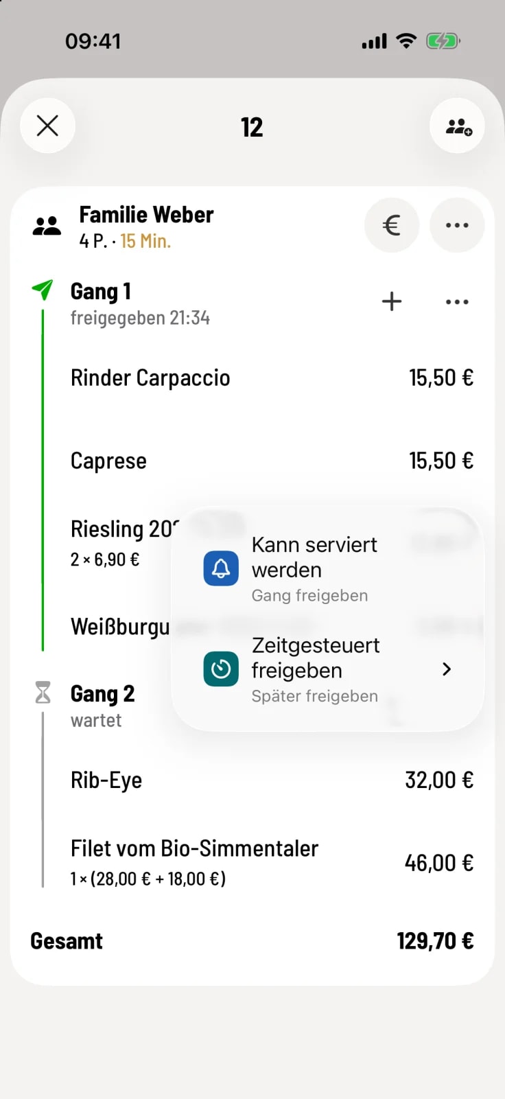Kann serviert werden