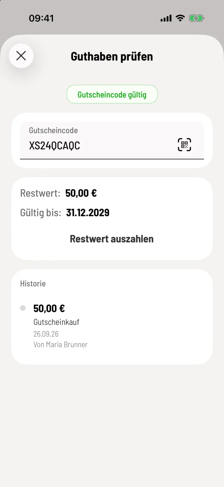 Code eingeben