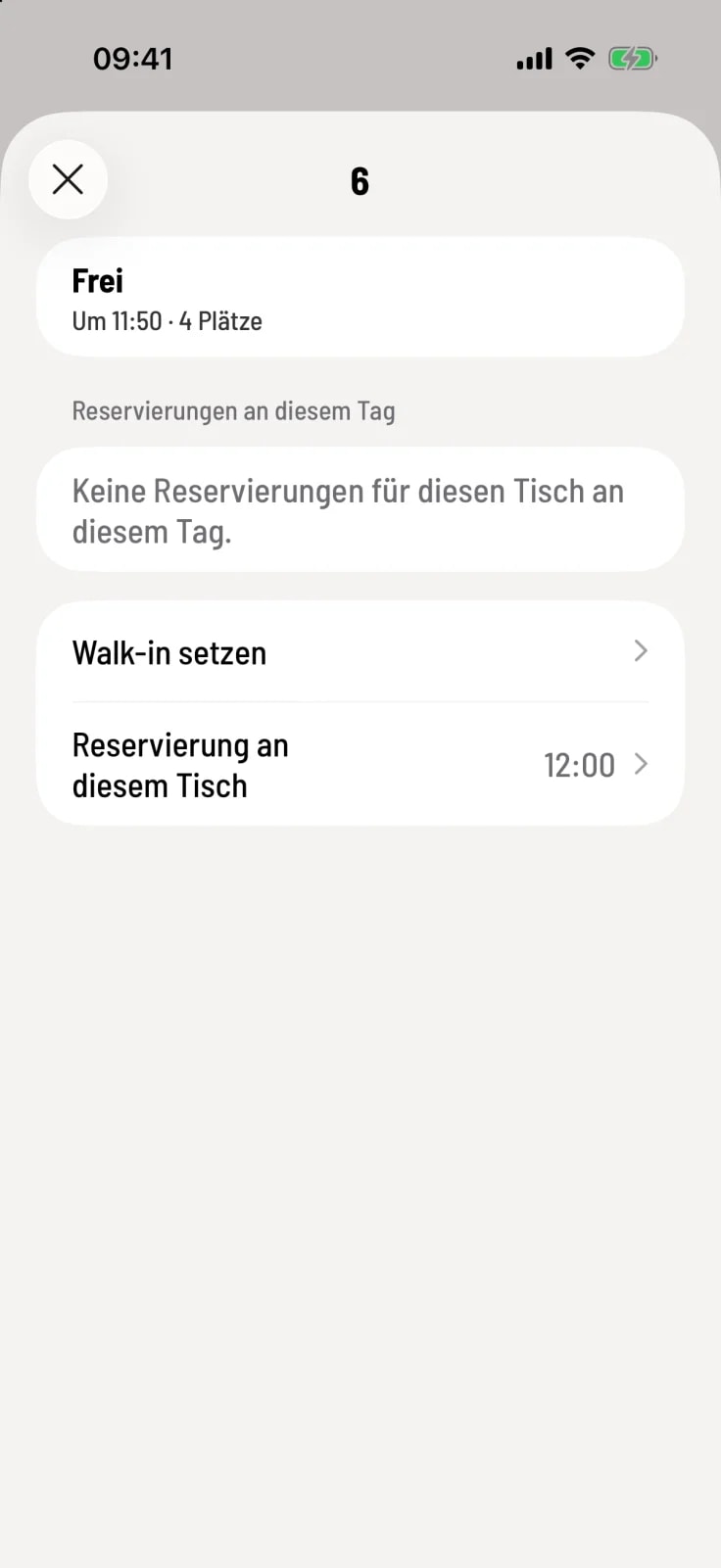Walk-in or reservation