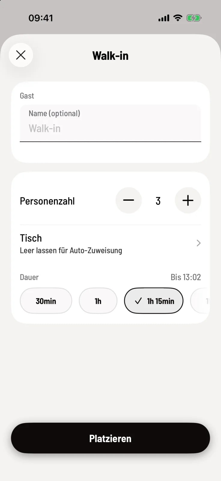 Gäste platzieren