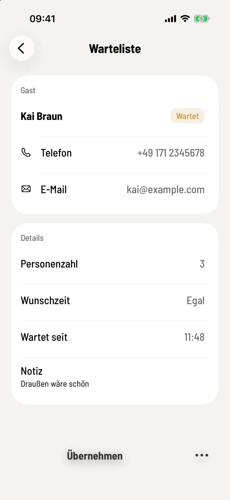 Eintrag öffnen