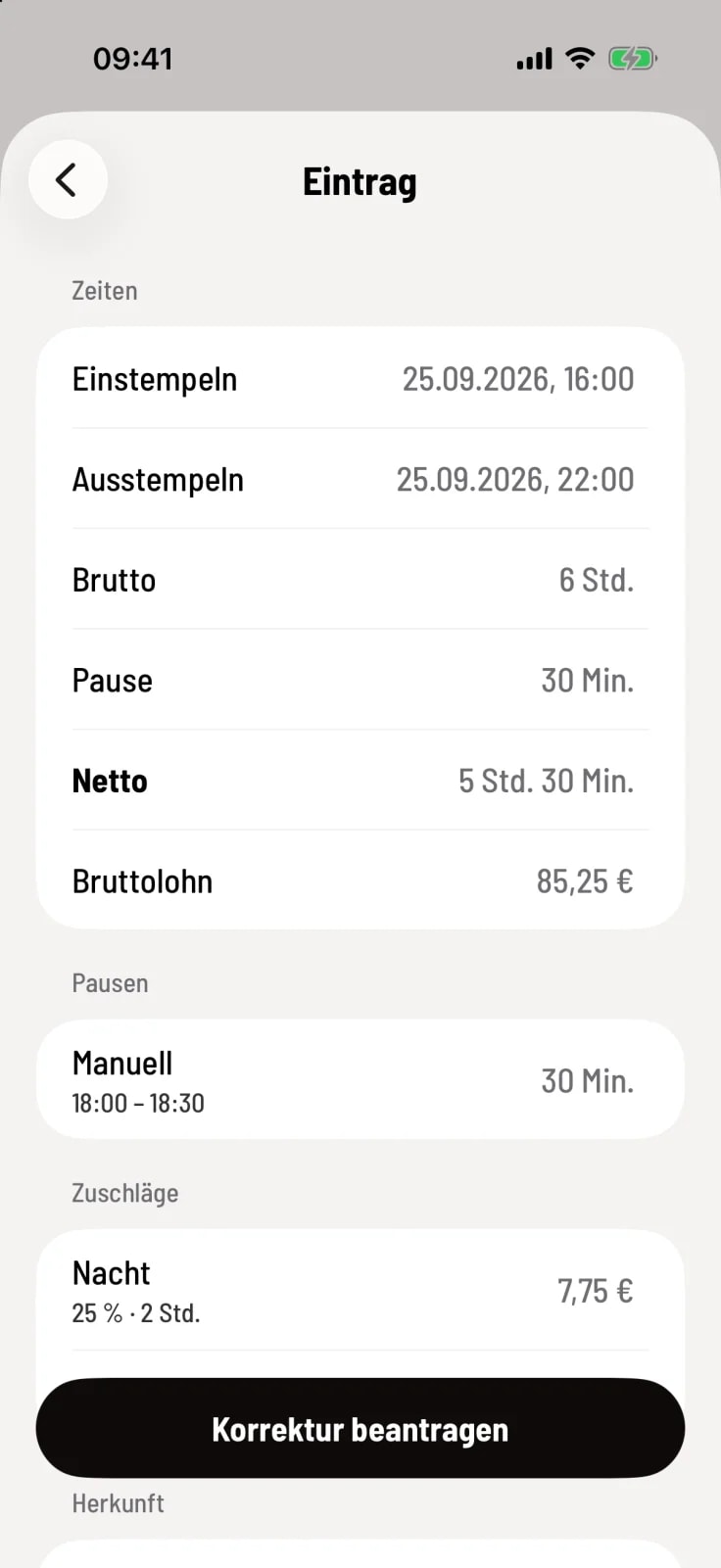 Eintrag im Detail