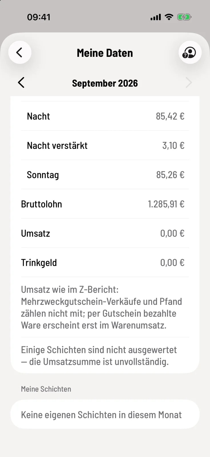 Meine Schichten