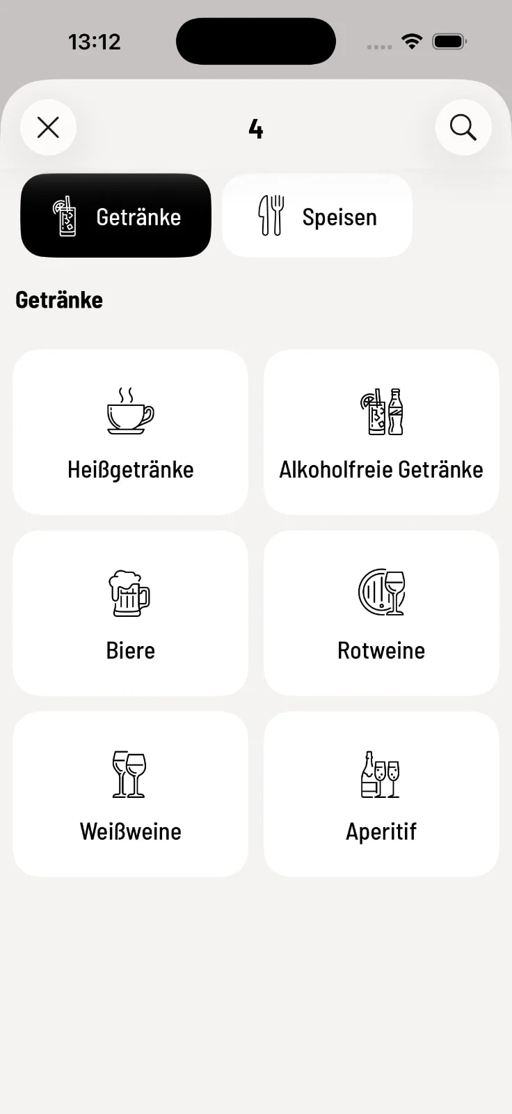 Open menu