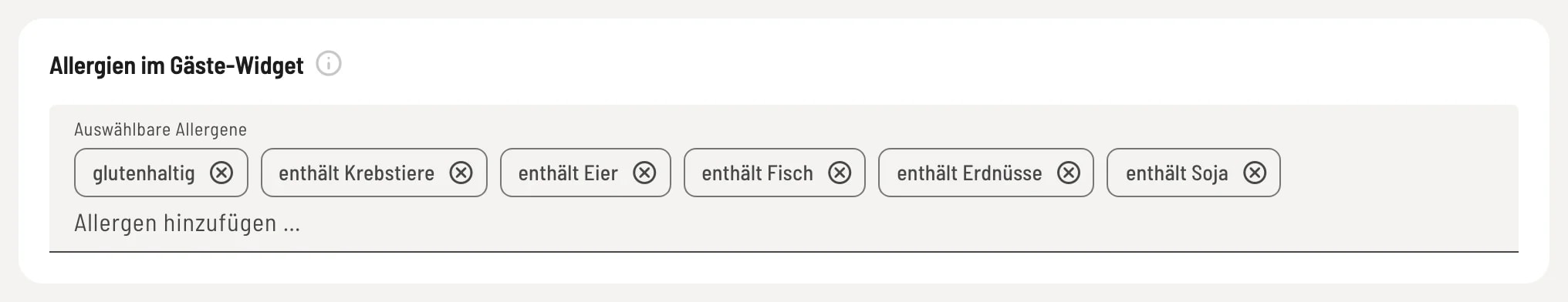 Auswählbare Allergene