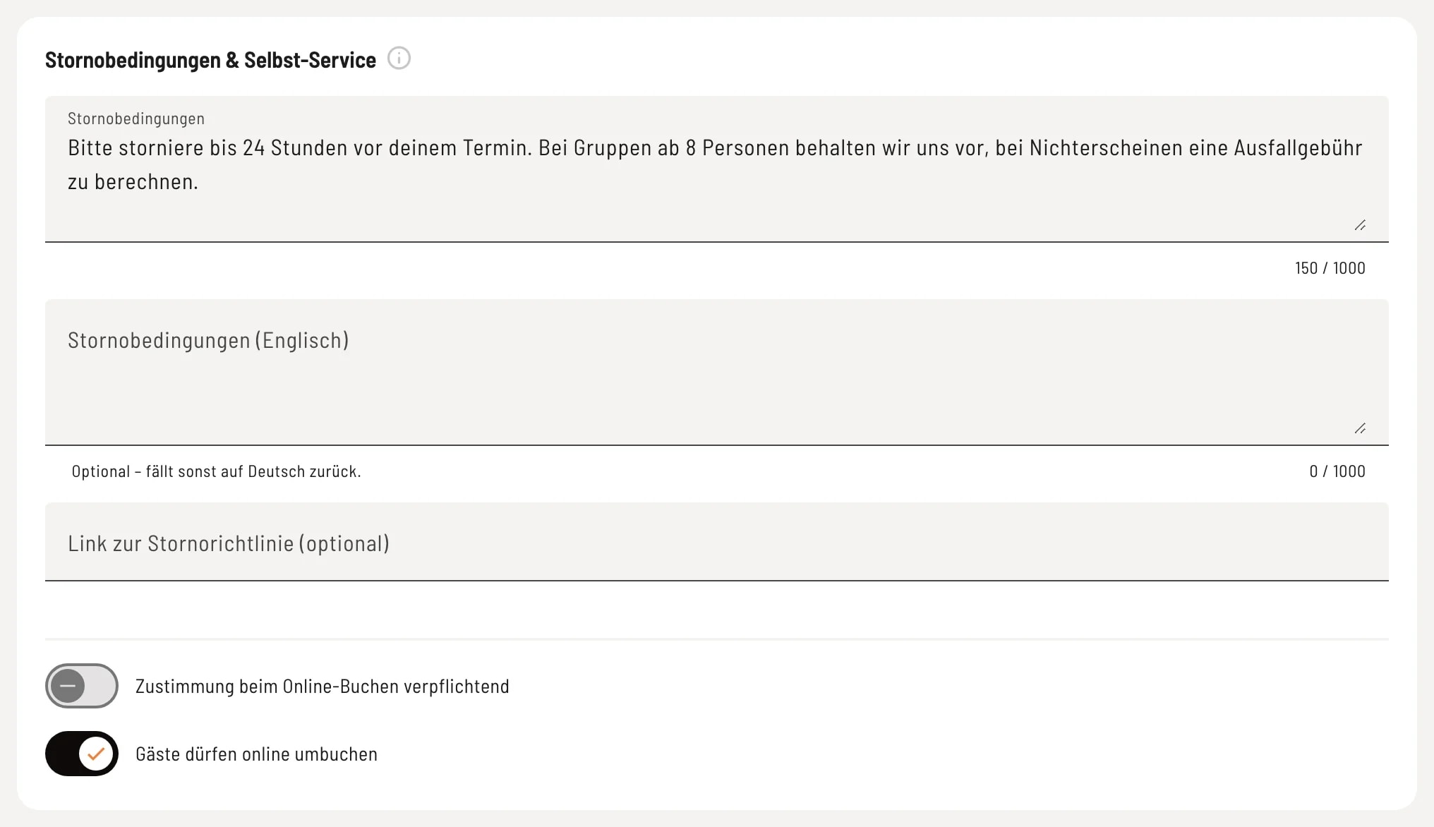 Regeln und Umbuchen