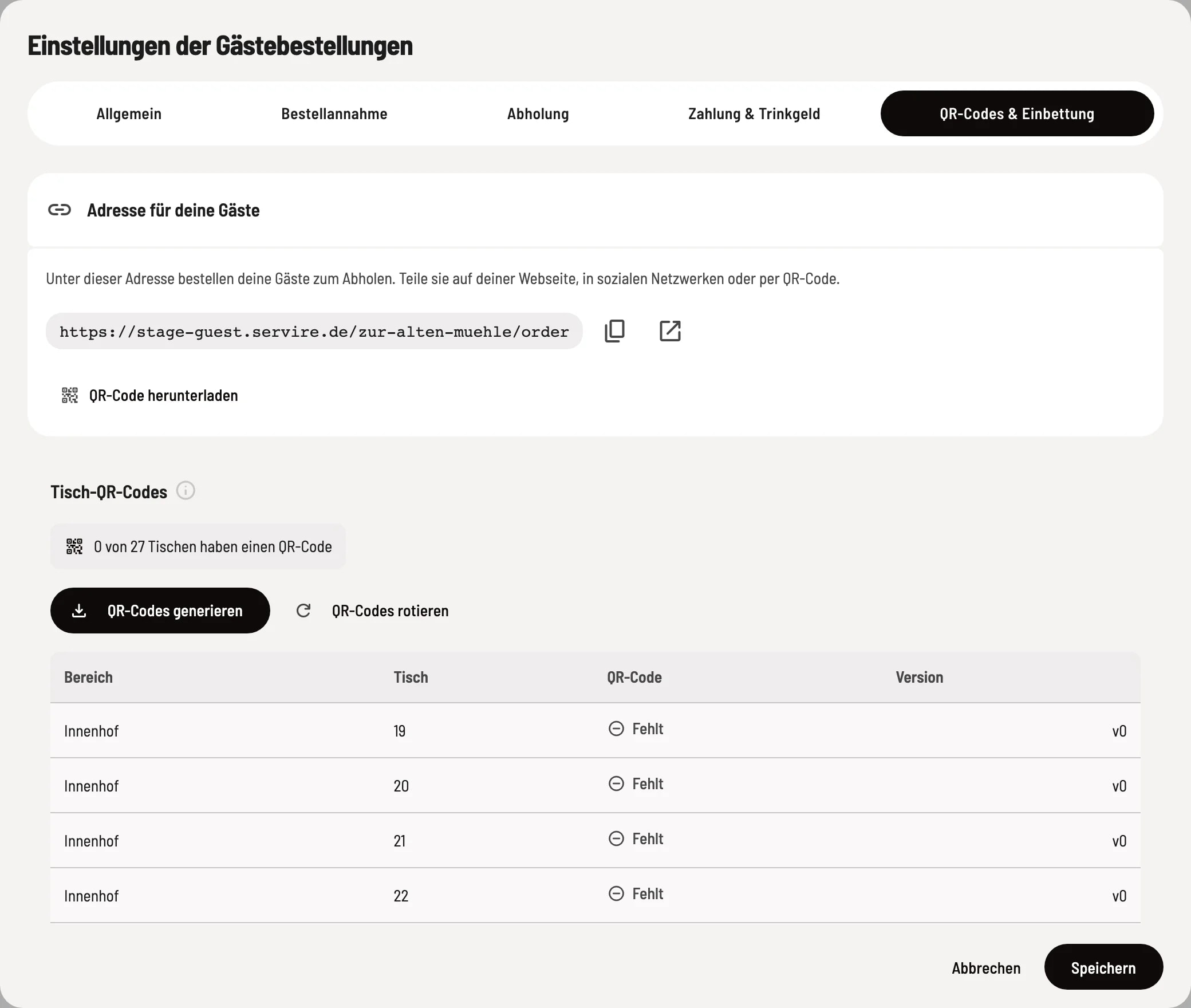 Reiter QR-Codes & Einbettung