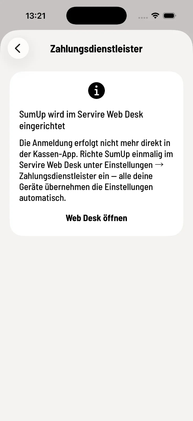 Zahlungsdienstleister in der Kassen-App