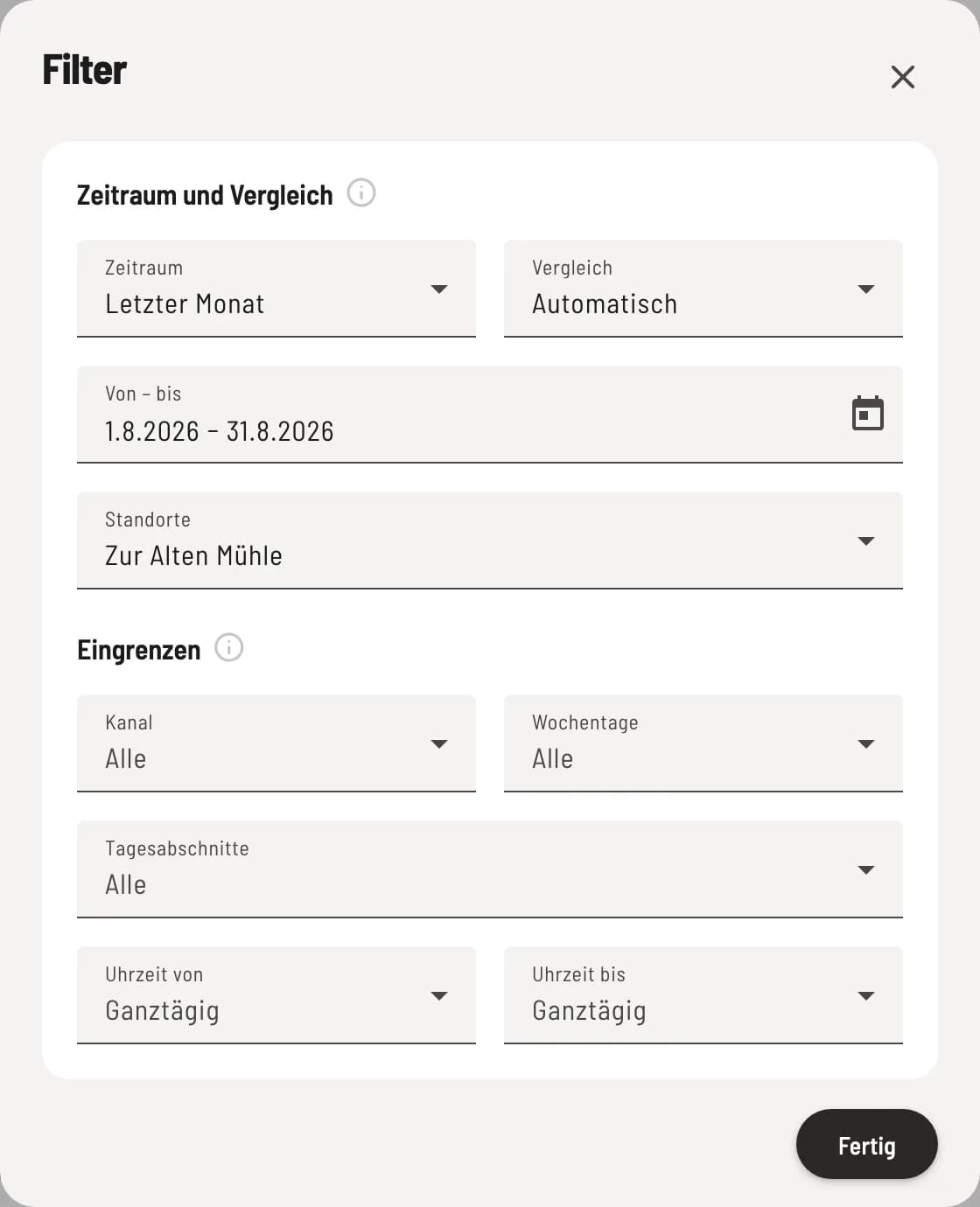 Filter öffnen
