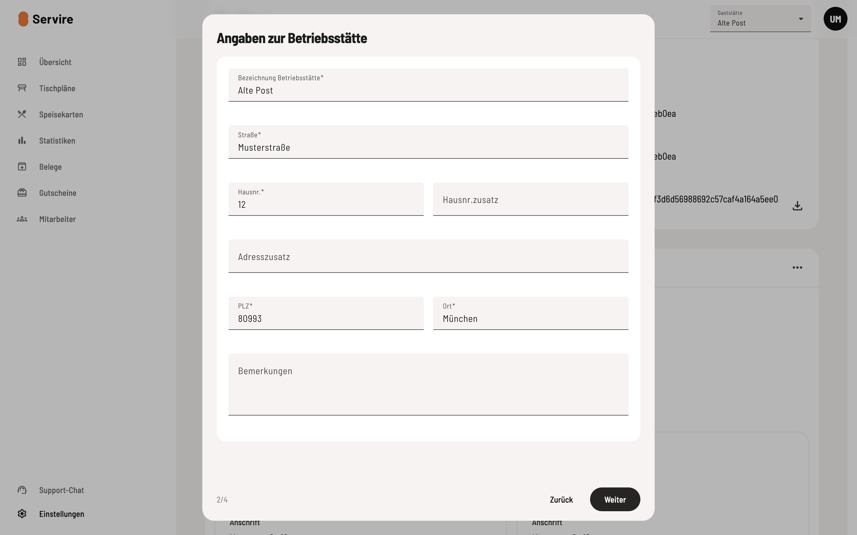 Enter company data
